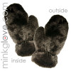  FULL FUR Black Rex Rabbit Massage Glove/Mitten - Four Sided Fur 
