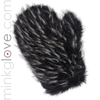  Faux Fake Ebony White Tips Fox Massage Glove/Mitten - Double Sided Fur 