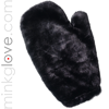 Faux Fake Black Rex Rabbit Massage Glove/Mitten - Double Sided Fur 
