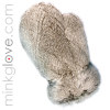  Speckled Grey Hare Massage Glove/Mitten - Double Sided Fur 