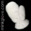  Pearl White Mink Massage Glove/Mitten - Double Sided Fur 