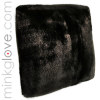  Black Mink Pillow Cushion Cover 16" (41cm) - Single Sided Fur 