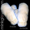  FULL FUR White Rex Rabbit Massage Glove/Mitten - Four Sided Fur 