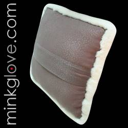  Black Rex Rabbit Pillow Cushion Cover 16" (41cm) - Single Sided Fur 