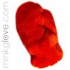  Racy Red Rex Rabbit Massage Glove/Mitten - Double Sided Fur 