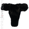  Black Rex Rabbit Bikini Underwear Lingerie Thong - Full Fur 