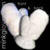  Combo White Mink & Rex Rabbit Massage Glove/Mitten - Double Sided Fur 