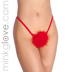  Red Marabou Feather Lingerie Bikini 